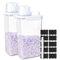 Yooler Lot de 2 Distributeur lessive Liquide, 2300ml Distributeur de Lessive avec Verre Doseur, Rangement Lessive Multi-usages, adapté pour la Poudre à Lessive, La Lessive, Les Céréales Rangement