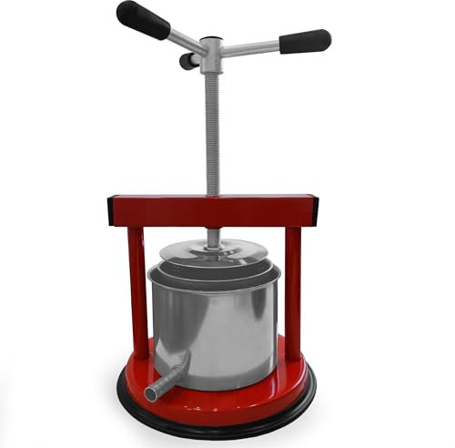 ESTO Presse für Auberginen, 1,5 / 3 / 5 kg, Presspresse Mirto und Nuss, zum Konservieren von Säften und Pressen, aus lebensmittelechtem Edelstahl, klein, mittel groß, manuelle Presse (3 Liter)