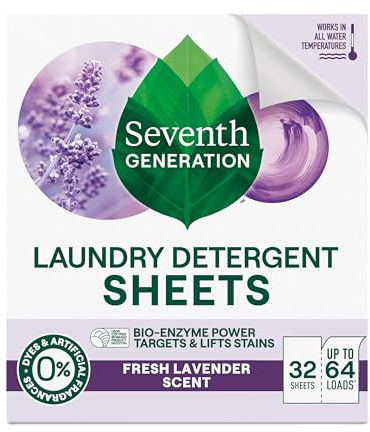 SEVENTH GENERATION Lavender Laundry Sheets, 32 CT