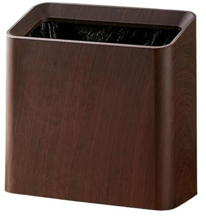 Poubelle de Cuisine Poubelle à grains de bois vintage, poubelle en plastique fine, corbeille à déchets ouverte avec seau intérieur amovible for salle de bain, cuisine, salon pour chambre ou salon(Brui