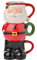 The Seasonal Gift Co - Set of 3 Santa Stacking Glazed Ceramic Mugs - Whimsical Christmas Gifting & Homeware Present - Perfect for Sharing Warm Drinks, Tea, Coffee & Holiday Festivities.