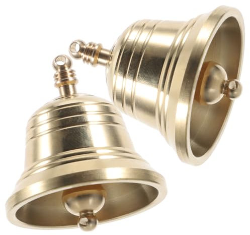 PRETYZOOM 2 Piezas Campanas De Bronce Vintage para DecoracióN DIY, Colgantes De Campanas De LatóN para Puerta, ÁRbol De Navidad, Bodas Y Hogar