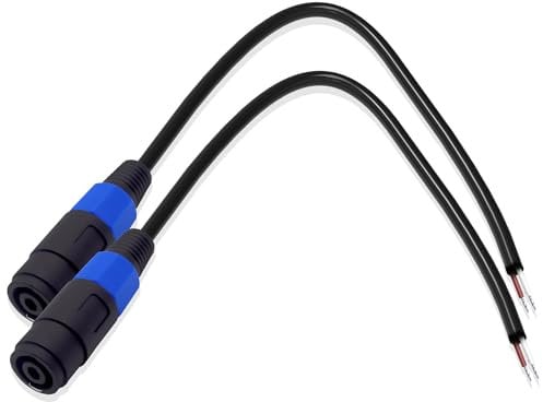 YARCHONN Speakon Speaker Bare Wire Cable Open End, Speakon Connector Adapter to Pigtail Wire, 1.64FT Speaker Wire Audio Cord to Speakon connector Twist Lock for Audio Devices (2pcs) (Female Plug)