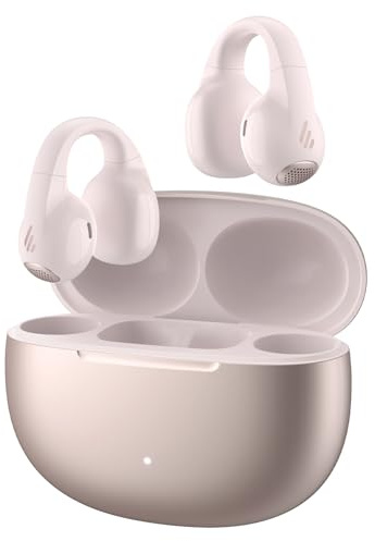 Edifier Open-Ear True Wireless Ohrhörer, Bluetooth 5.4 mit 28 Stunden, AI-Mikrofone mit Geräuschunterdrückung, Multipoint-Verbindung und IP56-Leichtgewicht fürs Fitnessstudio – Pink