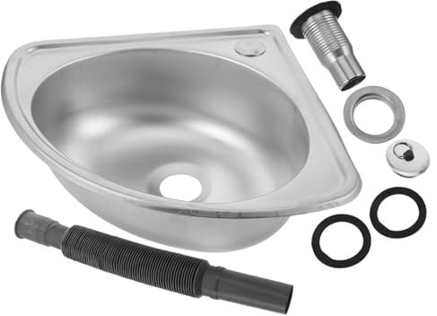 MAGICLULU 1Set Ultra Small Rv Sink Single Bowl Wash Basin for Compact Spaces Simple Installation Stainless Steel Design for Motorhomes and Small Kitchens Versatile
