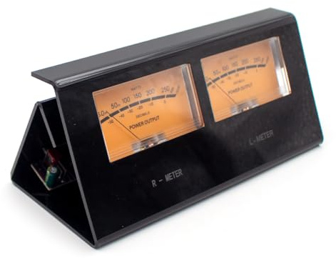 VU-Meter, Verstärker-Lautsprecher-Wahlschalterbox, mit DB-Panel-Anzeige, Hochpräziser Audiopegel, 2-Wege-Verstärker-Lautsprecher-Audio-Musik-Orange-Licht