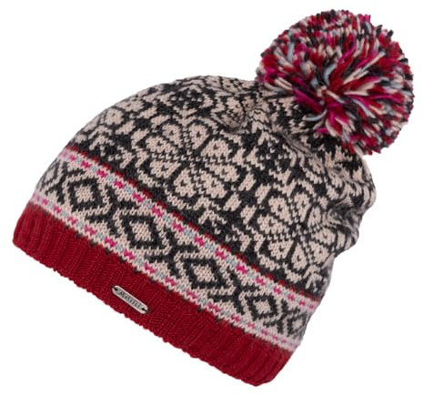 Moshiki | Wolle Bommel Mütze MENAA | Mit Baumwoll-Fleece Band gefüttert | Damen und Herren | 100% Wolle, Futter 100% Baumwolle (KBA)