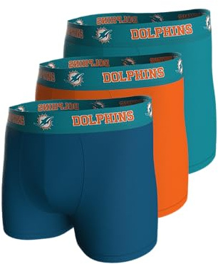 NFL Herren 3pk Boxers Dolphins Underwear (3er Pack)