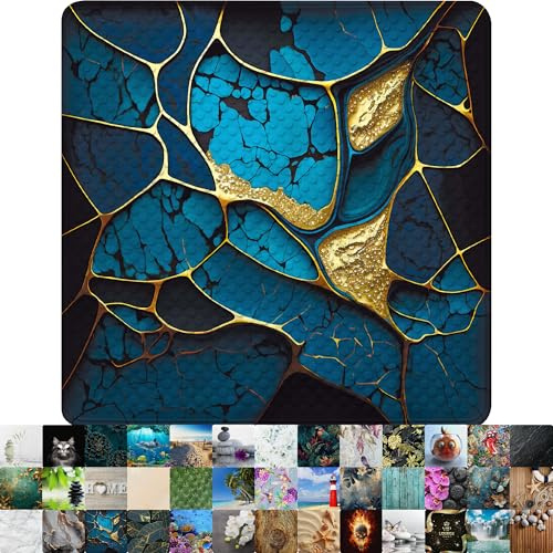 Sanilo Badematte 53 x 53 cm, rutschfeste Duschmatte für Dusche und Badewanne, Antirutschmatte maschinenwaschbar und schimmelresistent (Marmor Cobalt)