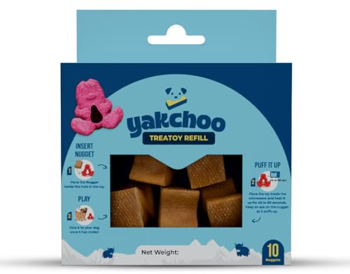 Yakchoo Treatoy Refill Pack 140gms (10 pc) | Himalayan Yak Cheese Dental Chew Nuggets | No Artificial Ingredients | Easily Digestible Dog Treats