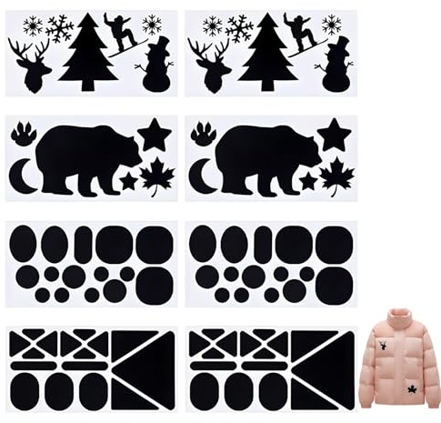 8 Sheets Down Jacket Repair Patch, Daunenjacke Reparatur Flicken für Daunenjacken Daunenjacke Reparaturn Flicken Reparatur Klebeband Selbstklebend Stoff Down Jacket Repair Patch für Kleidung Zelt