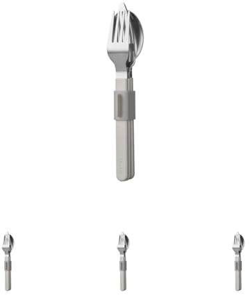 Mepal – Besteckset 3-teilig Silueta – Spülmaschinenfest – Geschirr – Messer, Gabel und Löffel inklusive Halter – Nordic white (Packung mit 4)