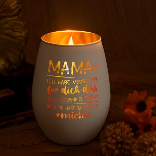 Joymaking Windlichter mit Gravur - Mama, Ich Habe versucht Finden, Geschenke für Mütter Mama, Kerzen Muttertag, Mama Geschenke Windlichter, Kerzenhalter Weiß
