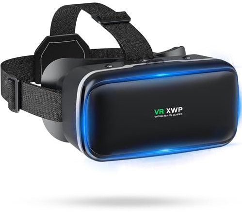 XWP Visore Realtà Virtuale 3D, Occhiali VR Con Lenti HD Anti Luce Blu Per Smartphone, Per iPhone E Android (4,7–6,8), Ideali Per Giochi E Visione Di Film, Regalo Di Compleanno Per Amici E Famiglia