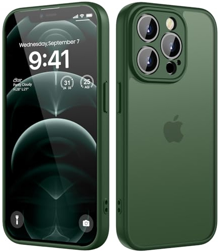 KPPIT for iPhone 12 Pro case,Green | [Shockproof Military Grade Drop Protection] [Frosted Translucent]