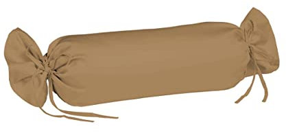 Fleuresse Colours Nackenrollenbezug, Mako Satin, braun, 15 x 40 cm