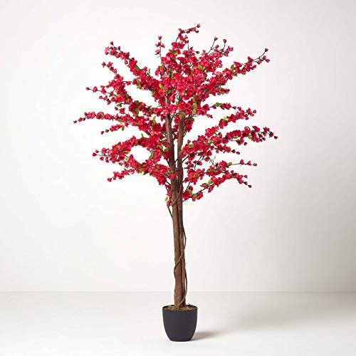 HOMESCAPES - Cerisier en Fleur Artificiel Coloris Fuchsia 153 cm