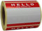 'Hello My Name is' Stickers/Name Label Tags - 250 Red & White - 8cm x 6cm