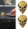 Autosticker Schädel Autoaufkleber Schädel 3D Schädel Zink-Legierung Metall-Auto-Motorrad-Aufkleber Schädel-Emblem-Abzeichen-Car Styling Stickers Zubehör (Golden) 2 PCS