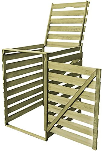 vidaXL Cache-Poubelle Simple Abri de Poubelle de Jardin Déchets Bois Imprégné
