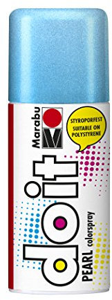 Marabu 21076006252 - Do it Pearl perlmutt blau, Colorspray auf Acrylbasis, styroporfest, sehr schnell trocknend, halbdeckend mit zart schimmernder Optik, für helle Untergründe, wetterfest, 150 ml