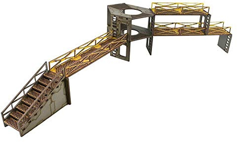 War World Gaming Industry of War Battlefield Kit 6 – Pre-Painted – wargaming 28mm Terrain Model Diorama Scenery Sci-Fi Battle Tabletop Warfare Destroyed Wargame RPG
