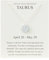 Philip Jones Taurus Zodiac Star Sign Disc Necklace Created with Zircondia® Crystals