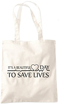 Anatomy Bag It's a Beautiful Day To Save Lives Tote Shopping Bag - Hospital TV Show Merch My Person Grays Merch Cotton Tote Bag