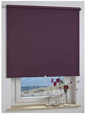 ourdeco® Rollo, Spring-, Schnapprollo/Stoffbreite: 138 x Auszugslänge: 180 cm Brombeere/Verdunkelnd, Abdunklung