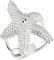 Vinani Ring Seestern Design sandgestrahlt glänzend massiv breit Sterling Silber 925 Stern Größe 54 (17.2) 2RST54