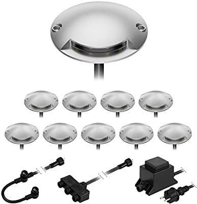ledscom.de LED Boden-Aufbau-Leuchte Bunda, 1-flammig, für außen, befahrbar, kalt-weiß, 10er Set