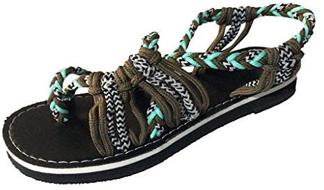 Jimmackey Sandali alla Schiava Multi-Strap Donna Infradito Corda di Canapa Sandali Infradito Donna