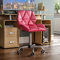 Vida Designs Geo Sedia da Ufficio per Computer, Rosa, Segretario di Gioco Regolabile con Gambe Girevoli Sollevabili in Similfinta Pelle Cromata, H 80 96 x W 47.5 x D 49 cm, H 80-96 x L 47,5 x P