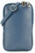 modamoda de T197 Damen Leder Handytasche 6,7 Zoll Umhängetasche handmade in Italy, Farbe:Saphirblau