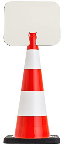 UvV Flex Leitkegel 50 oder 75cm orange inkl. 1x Aufsteckschild mit Wunschtext z.B. Bitte Abstand halten (75 cm)