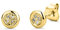 Orovi Schmuck Damen- 9 Karat Gelbgold Ohrringe 375-8 natürliche Diamanten im Brillantschliff 0.03 Ct- Echtgold Ohrstecker- Damenschmuck allergenfrei & handgemacht