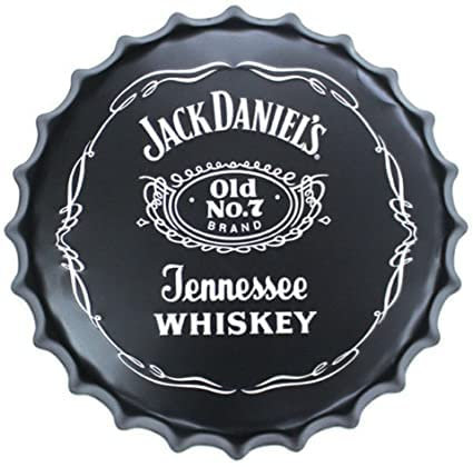Whiskey Bar Jack Danie Dekorative Flaschenverschlüsse Metall Blechschilder Cafe Bier Bar Dekoration Plat 35,1 cm Wandkunst Schild Vintage Home Decor