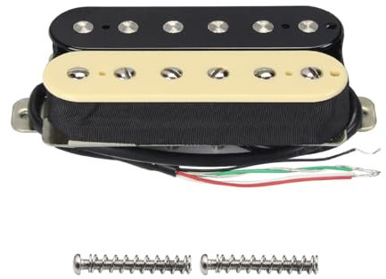 FLEOR Micro guitare électrique Double bobinage Micros Humbucker 52mm Micro chevalet en céramique - (Noir + Crème)
