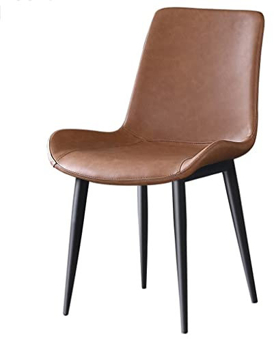 DUNAKE Esszimmerstühl Aus Kunstleder, Moderne Esszimmerstühle, Schalenstuhl Schwarz Küchenstuhl Metall Polsterstuhl Esszimmer Wohnzimmerstuhl Leder Mit Metallbeine (Color : Khaki)