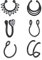 AVYRING Faux Septum Piercing Noir Nez Anneau Nez Manchette Clip sur Nez Acier Inoxydable Femmes Diamant CZ Papillon Non Piercing Bijoux 6Pièces