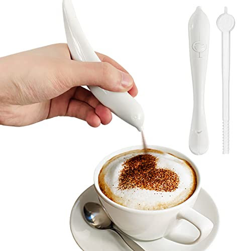 Latte Art Stift, Elektrischer Kaffee-Schnitzstift, Gewürzstift für Kaffeekunst, Kuchendekoration, tragbarer Stift, Cappuccino-Kaffeeschnitzstift, professionelles Backgebäckwerkzeug
