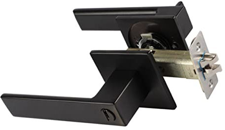 YARNOW Cerradura De Puerta Duradera y Segura Adecuada Para Dormitorio y Baño Sin Llave Color Negro