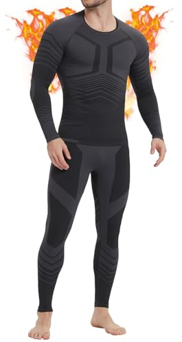 MEETWEE Thermounterwäsche Herren Atmungsaktiv Männer Thermo Funktionswäsche Winter Skiunterwäsche Unterwäsche Thermounterhemd Thermounterhose Base Layer Ski Winter Sport