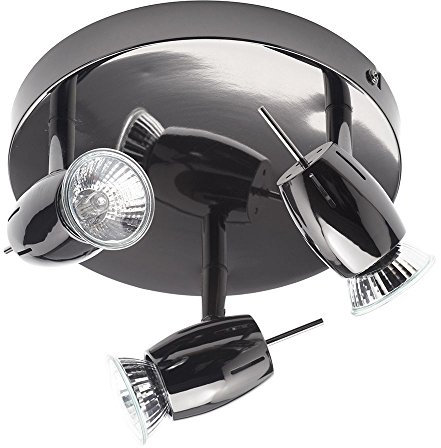 LITECRAFT Frank Spotlight Plate Ceiling 3 Light with LED Bulbs - Black Nickel