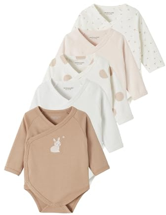 Vertbaudet 5er-Pack Baby Wickelbodys, lange Ärmel Oeko-Tex pudrig rosa 68