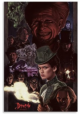 ELedvb Bram Stoker's Dracula Poster, Leinwand-Poster, dekoratives Gemälde, Leinwand-Wandposter und Kunstdruck, modernes Familienschlafzimmer-Dekor-Poster, 20 x 30 cm