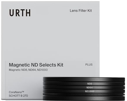 Urth 82 mm Magnetisches 3-in-1 ND Selects Filterkit (Plus) | Neutraldichte ND8, ND64, ND1000, 20-lagig nanobeschichtetes HD-Optikglas, ultraflache Kamerafilter mit 2 Kappen