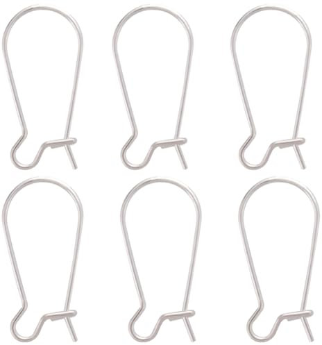 Beebeecraft 1 Box 10Pcs 925 Sterling Silver Kidney Earring Hooks Earwire Connector 20mm Long French Ear wire for Jewelry Making DIY Earring Findings