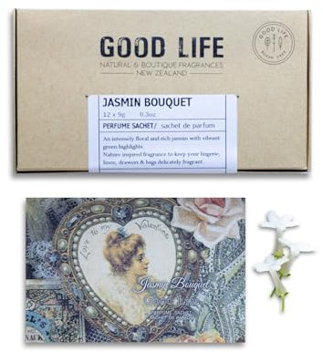Good Life Jasminblüten Schrankduft Vintage | Entwickelt in Neuseeland | 12 Duftsäckchen