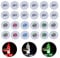 luolety Lot de 24 dessous de verre à LED - Autocollants à LED - Pour bar, bouteille lumineuse - Super lumineuse - Lampe de bouteille LED pour fête en verre, mariage, décoration de bar